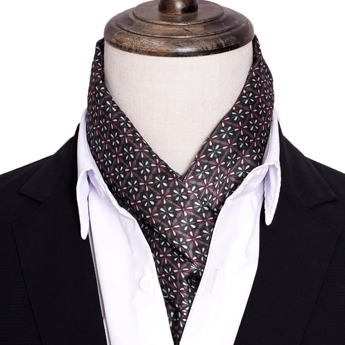 Men Accessories For Travel - Yeni Erkek Şeritli İpek Eşarp Sıcak