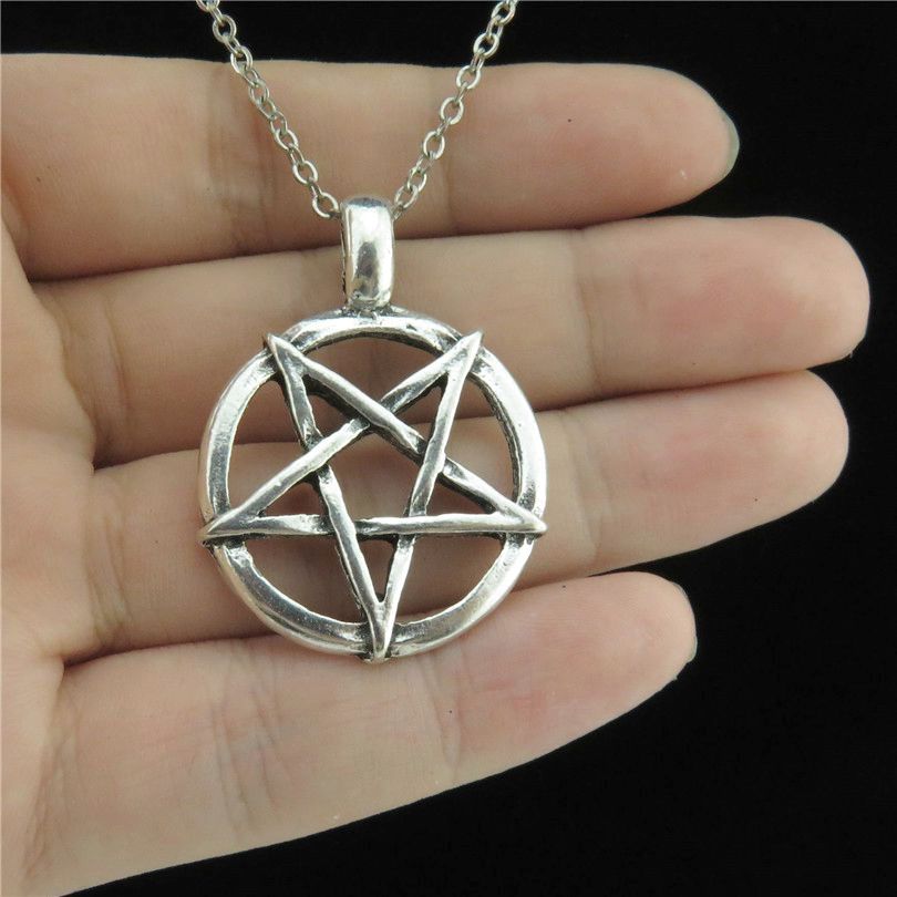 Men'S Accessories Best - Moda Vintage Gümüş Renk Pentagram Kolye
