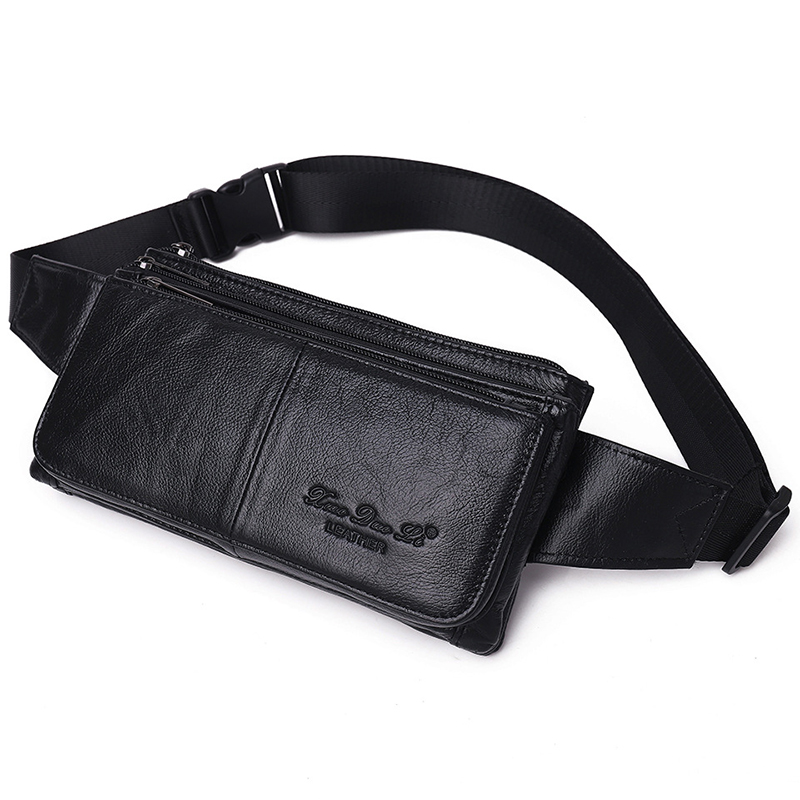 Men Accessories For Travel - Erkek Bel Çantası, Hakiki Deri Seyahat