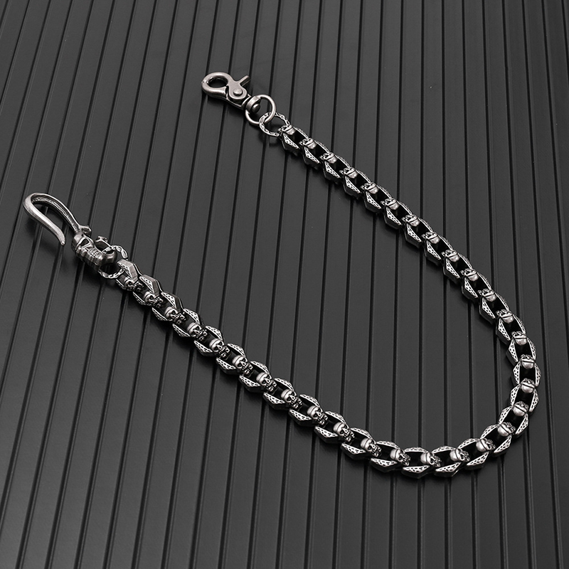 Men Accessories Pk - Vintage Punk Gotik Metal Kafatası Zinciri