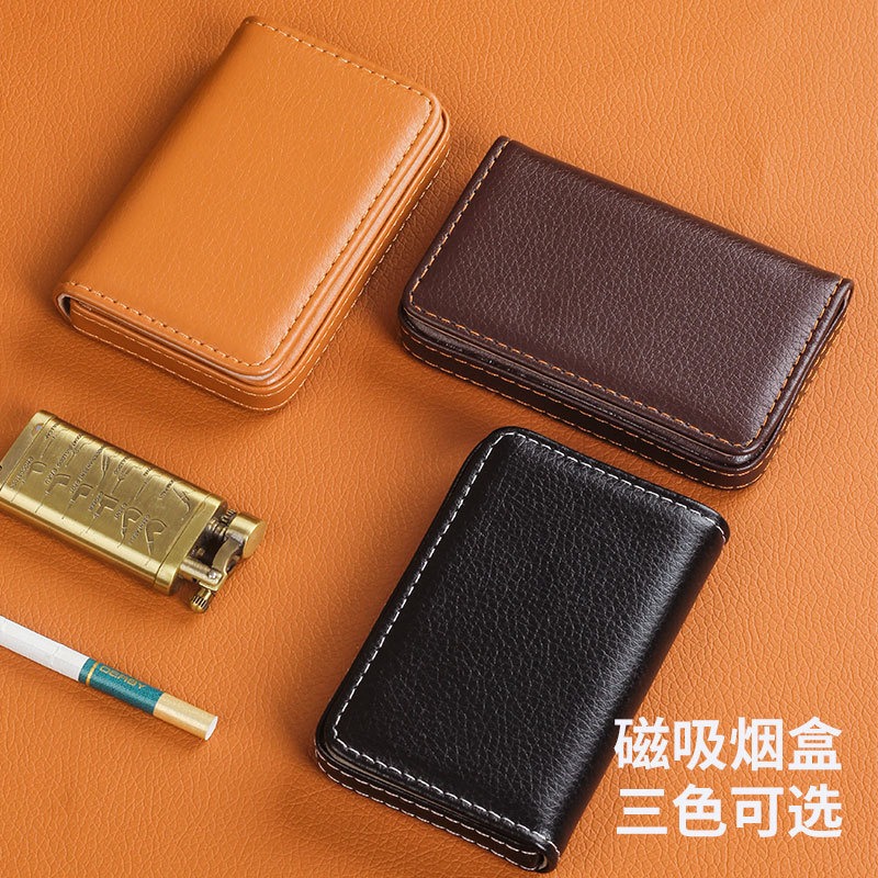 Men Accessories Usa - Taşınabilir 8mm sigara kutusu PU deri