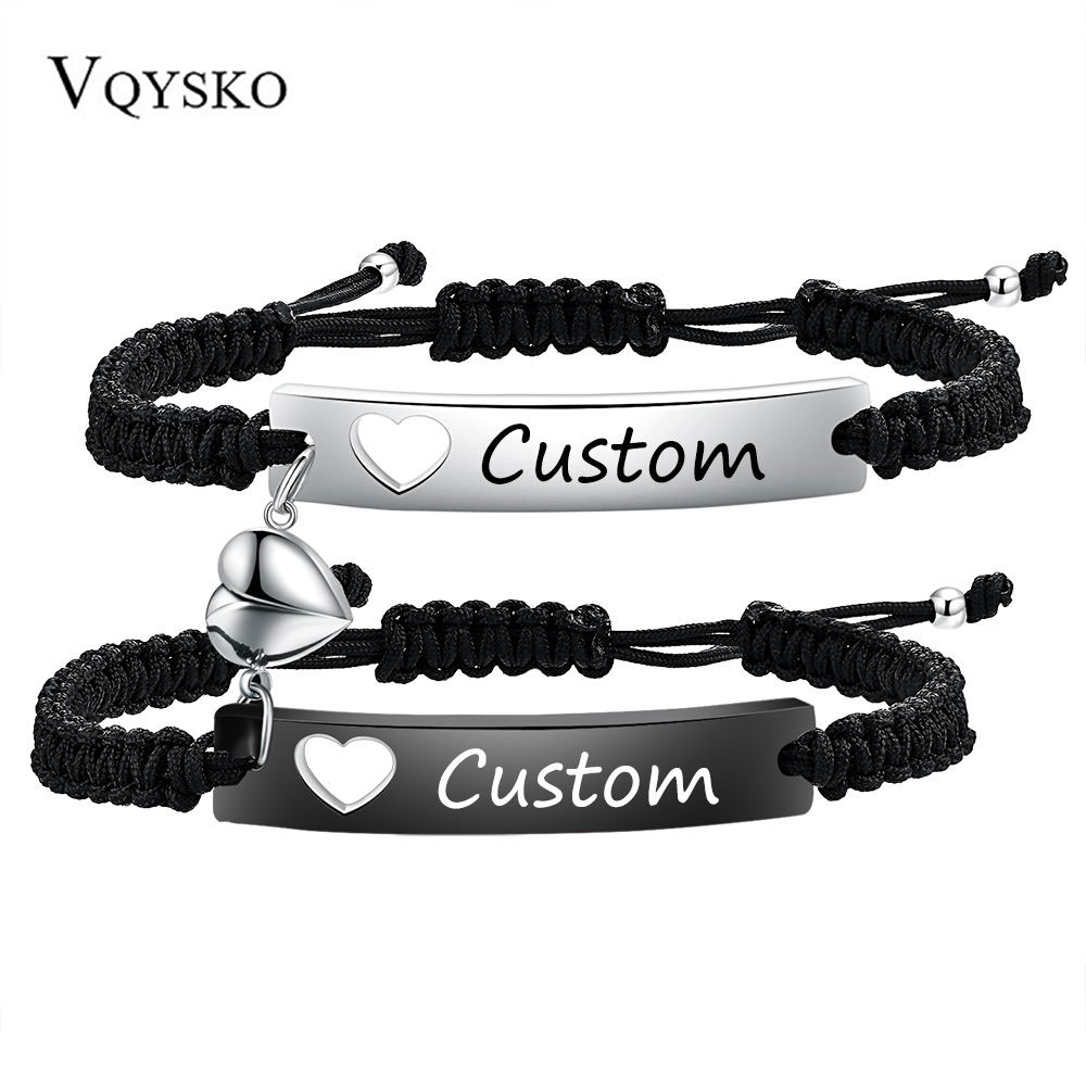 Men Accessories Wrist - Özel Paslanmaz Çelik Çift Bilezik Seti