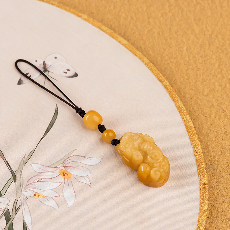 Klasik Doğal Yeşim Sarı Anahta - Men Accessories Ethnic incelemesi ve fiyatı
