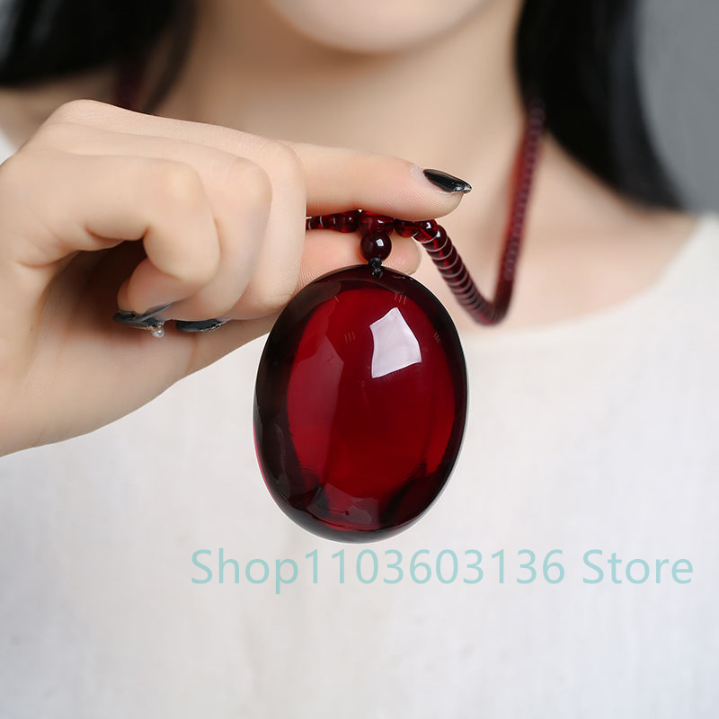 Doğal bordo Amber balmumu koly - Men Accessories Ethnic incelemesi ve fiyatı